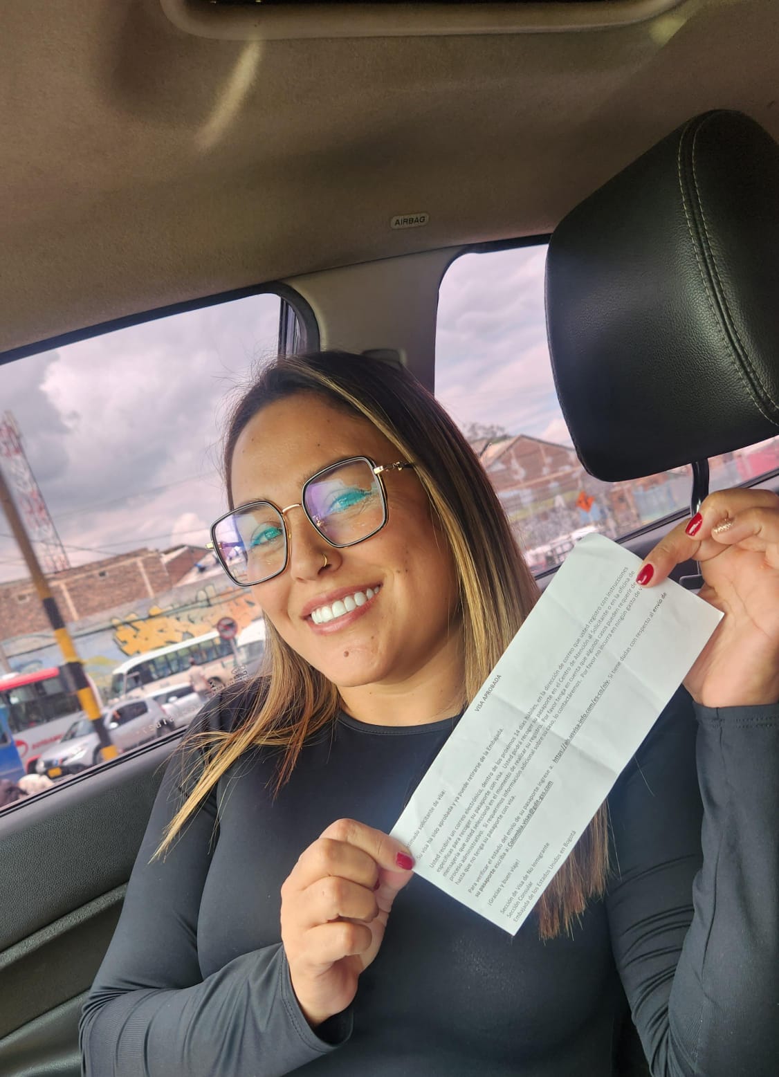 Laura M. con su visa aprobada